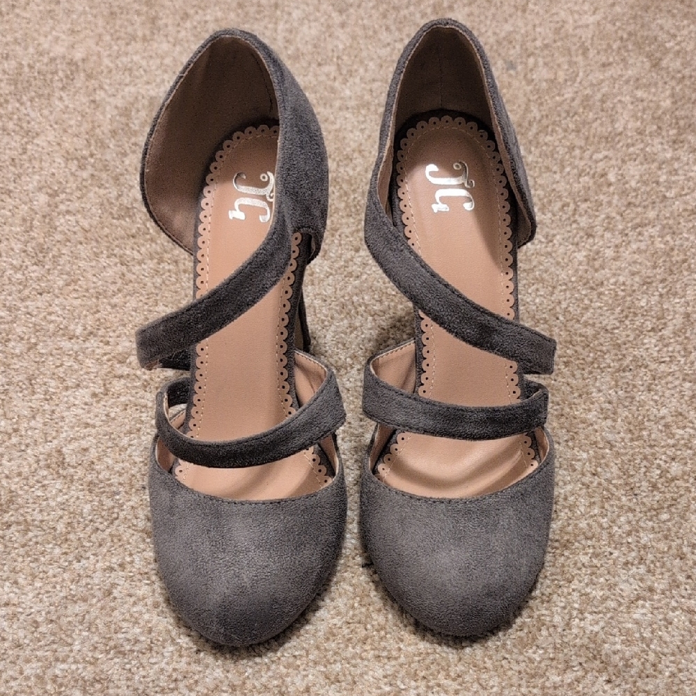 Journee Collection Gray Strappy Heels